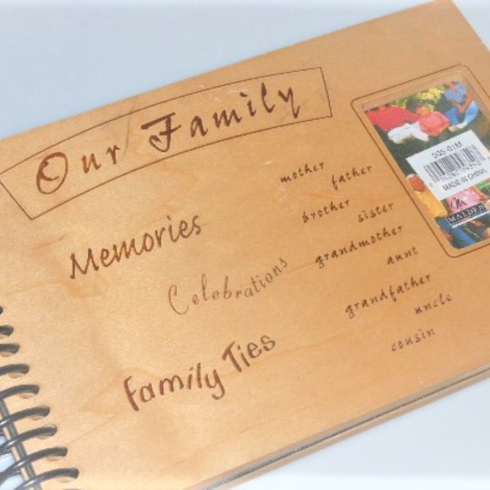 OUR FAMILY Photo Album Wood Picture Frame Holder